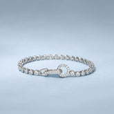 Icy Circle Tennisarmband aus Sterlingsilber mit 3 mm Zirkonia-Fassung